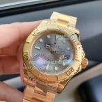 High Replica Rolex Yacht-master Watch Yellow Gold strap Grey Dial 40mm